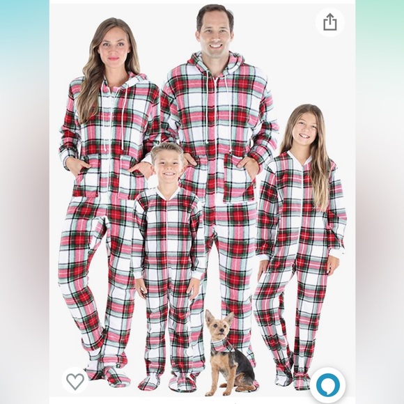 Kids Christmas Pjs - Fleece Footed Onesies - Picture 1 of 5
